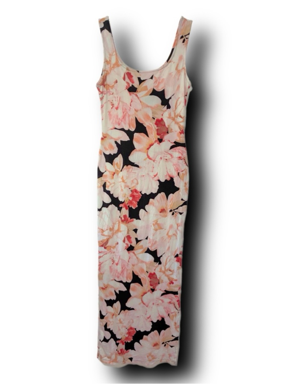 Haute Monde Floral Scoop Neck Bodycon Bold Floral Maxi Dress